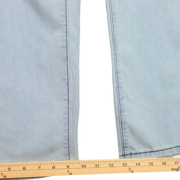 Womens XL comfy elastic tie waist wide leg relaxed light wash distressed jeans - Picture 10 of 11